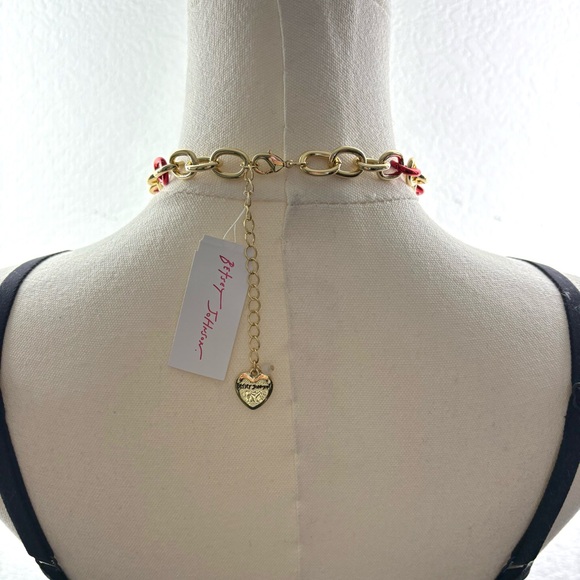🍓 Betsey Johnson Cherry Bomb Charm Necklace – Red & Gold Statement 💋 - Picture 5 of 12
